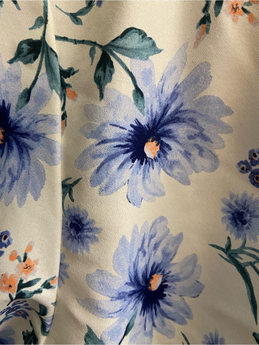 Arula 2X Blue Floral Peplum Blouse Flutter Sleeve Cottagecore - Picture 3 of 9